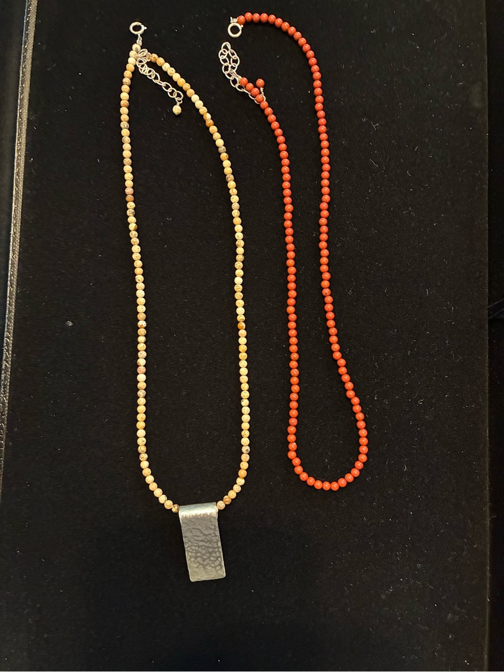Morgan Dane hammered sterling pendant with two necklaces